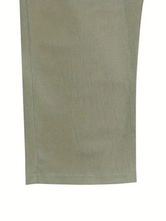 Pantalon en lin Nivard pour homme - Pantalon d'été - Adultes - Pantalon long - Pantalon de plage - Été - Style Ibiza - Vert - Taille XXL