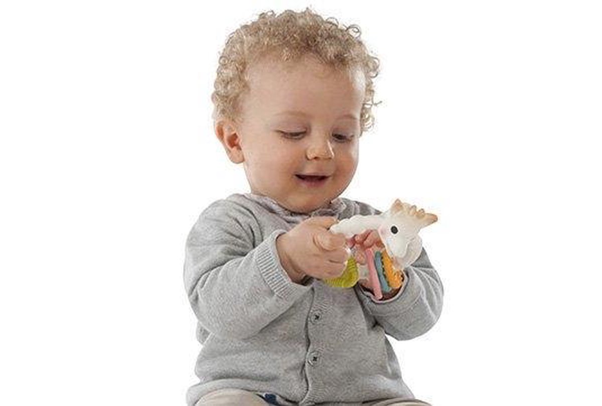 Sophie de giraf Colo'rings - Bijtring - Babyspeelgoed - Kraamcadeau - Babyshower cadeau - 100% natuurlijk rubber - In gerecyled geschenkdoosje met organic katoenen strikje - Vanaf 0 maanden — cadeau in Spellen & Speelgoed - foto 8
