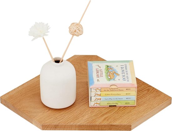 QILICZ Wandrek van hout, vintage, wit, 2-delig, zwevend rek, wandmontage, planken rekje met handdoekhouder en 8 haken, voor keuken, woonkamer, badkamer en andere wanddecoratie
