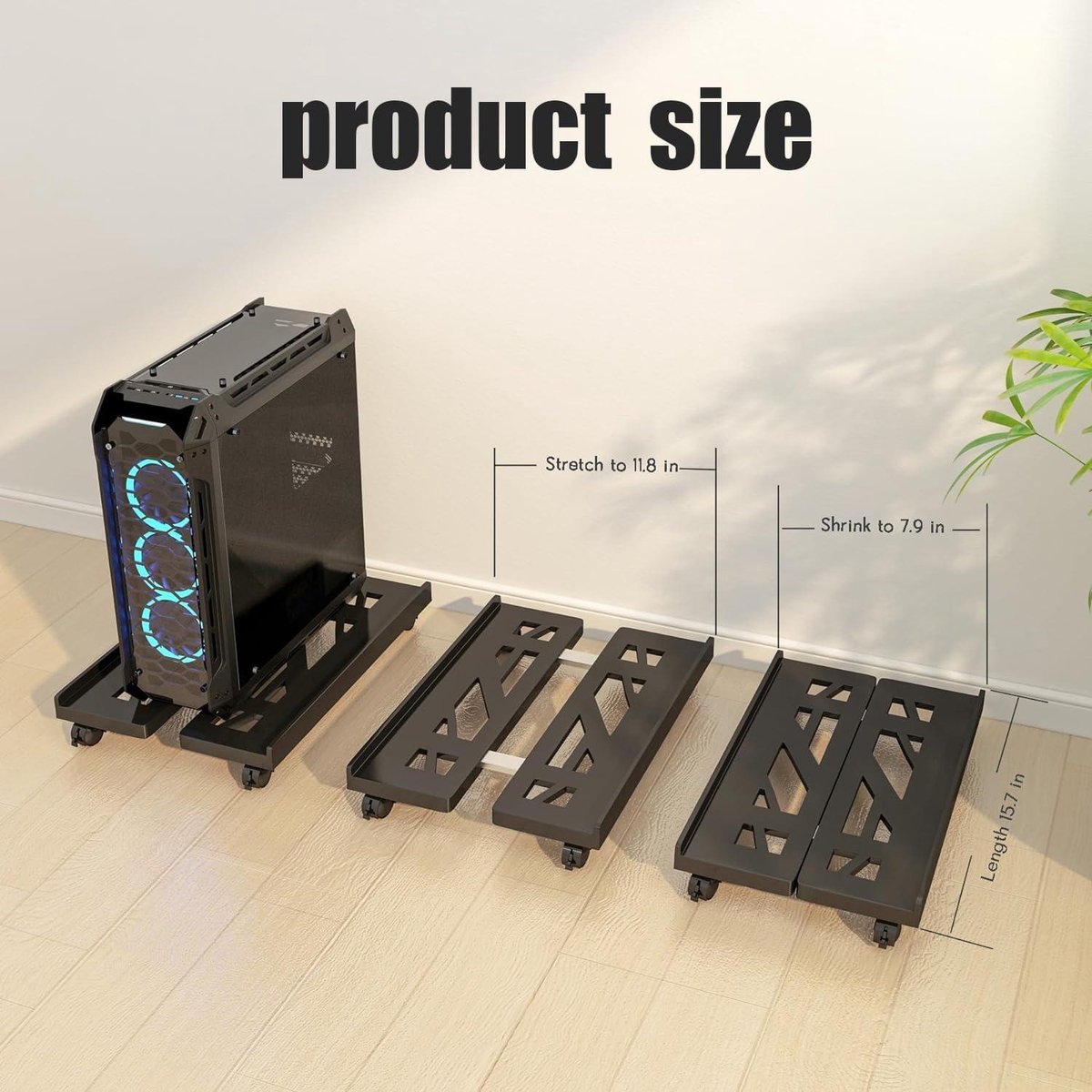 Computer Tower Stand Verstelbare Mobiele CPU Stand PC Tower Stand Met 4 Zwenkwielen Past Op De Meeste Pcs Onder Bureauhouder