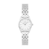 BURKER Horloge Dames Emily, Rond Polshorloge Dames Schakelband RVS Gold-Plated Analoog Quartz 3-ATM Waterdicht - 36 mm - Zilver Wit