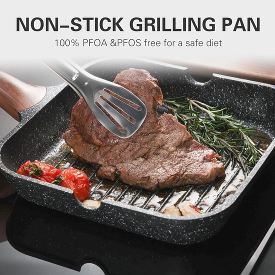 BergHOFF Leo Phantom Grillpan met Afneembare Greep - 26cm BergHOFF Leo Phantom Grillpan met Afneembare Greep - 26cm