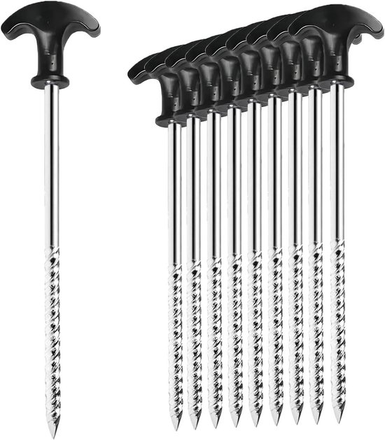 Lifeswell 30,5 cm grondanker, 4 stuks robuuste tentharingen, herbruikbaar met boor, voor campingtenten, trampolines, schuren, schommelsets, beveiliging van dieren