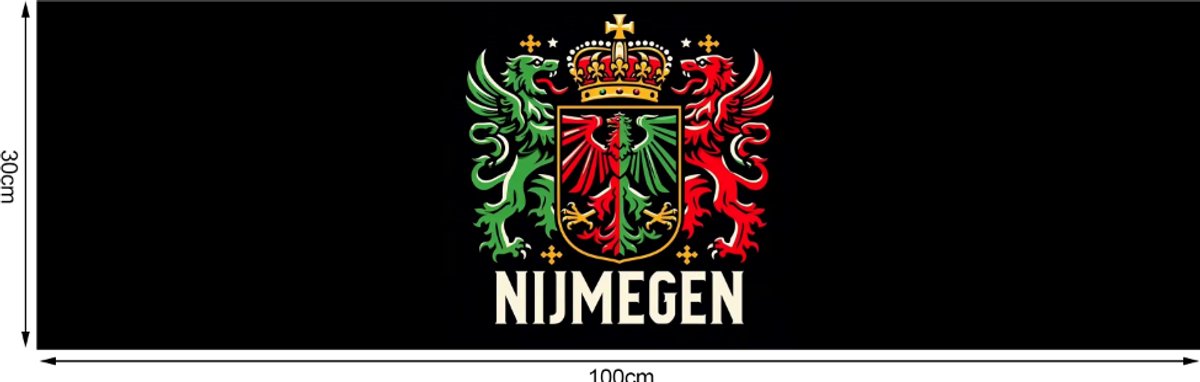 Nekhanddoek NEC Nijmegen rood-groen-zwart - Zweetband Sporthanddoek Vierdaagse - Handdoek 30x100cm
