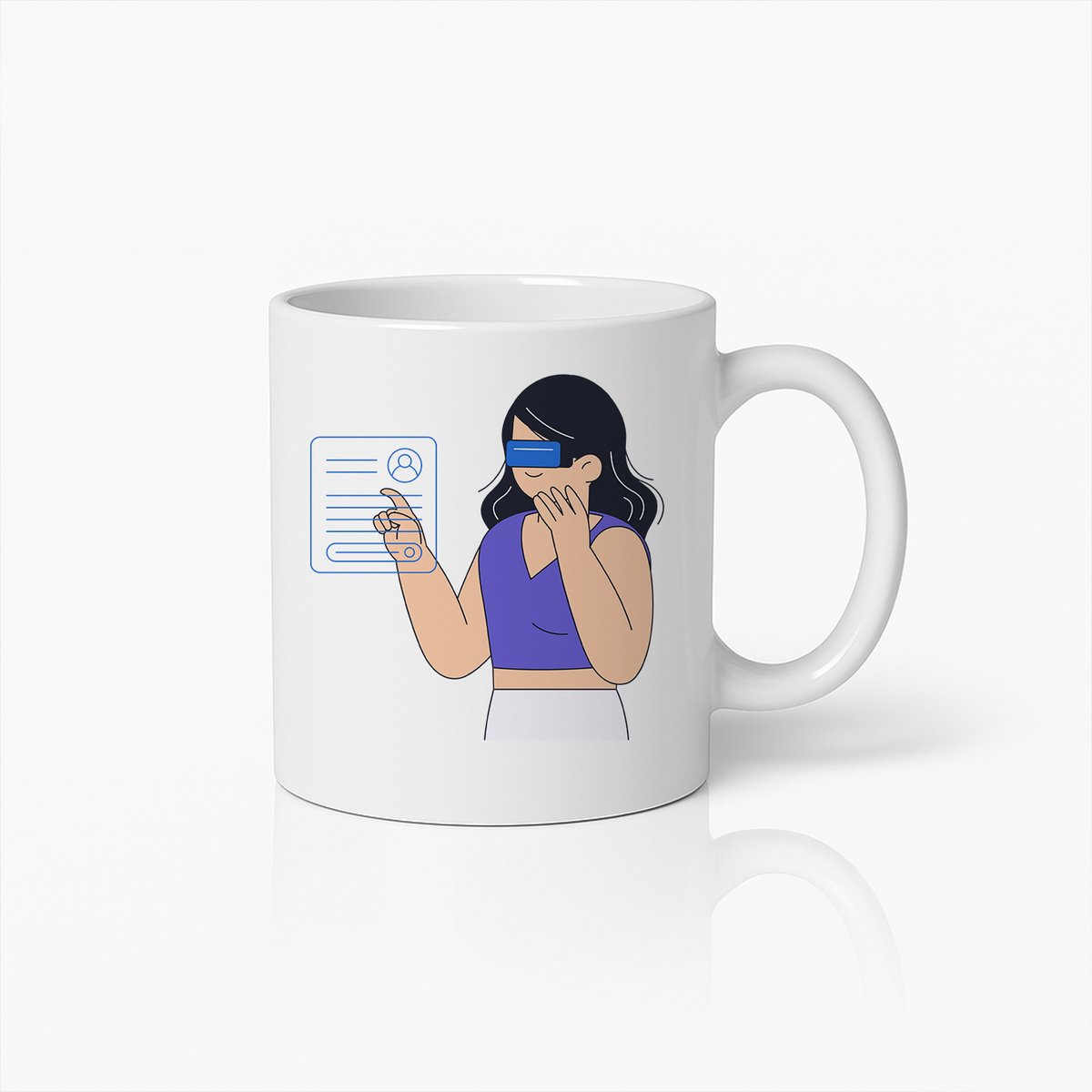Futuristische Virtual Reality Interface Mok – Innovatief Cadeau voor Techliefhebbers – Unieke Koffiemok 330ml