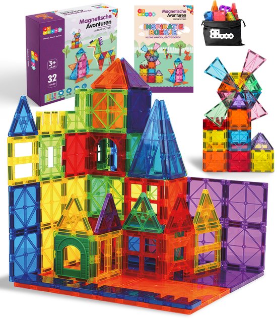 By Baboo® Magnetisch Bouwspeelgoed Constructie - Magnetic Tiles Pakket - Magna Magnetische Tegels Educatief Montessori Mind Kinderspeelgoed - Speelgoed Cadeau Jongens Meisjes 3 Jaar, 4 jaar, 5 jaar, 6 jaar, 7 jaar, 8 jaar, 9 jaar, 10 jaar, 11 jaar
