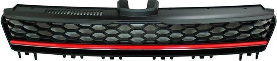 AutoStyle Embleemloze GTi-Look Grill passend voor Volkswagen Golf VII 2012-2017 Zwart/Rood