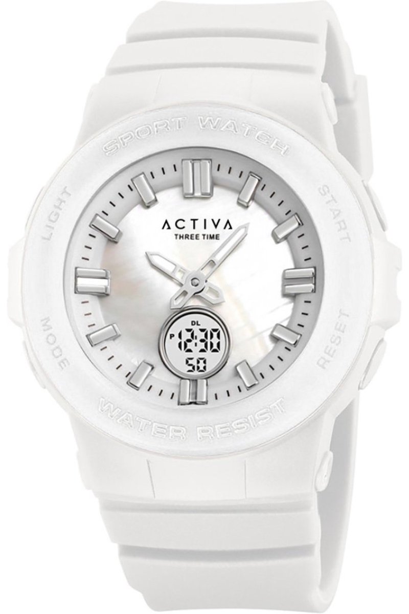 Activa X Invicta Digital ACW2125-002 Heren Horloge - Waterdicht - Digitaal - Quartz Uurwerk - Plastic met zilveren Wijzerplaat - 43mm