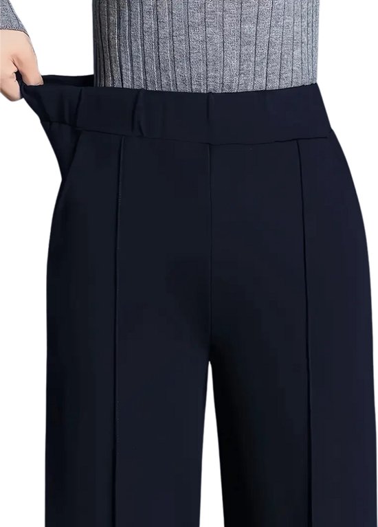 Pantalon femme Nivard - Chino - Pantalon de golf - Pantalon élégant - Avec ceinture élastique - Adultes - Bleu marine - XL