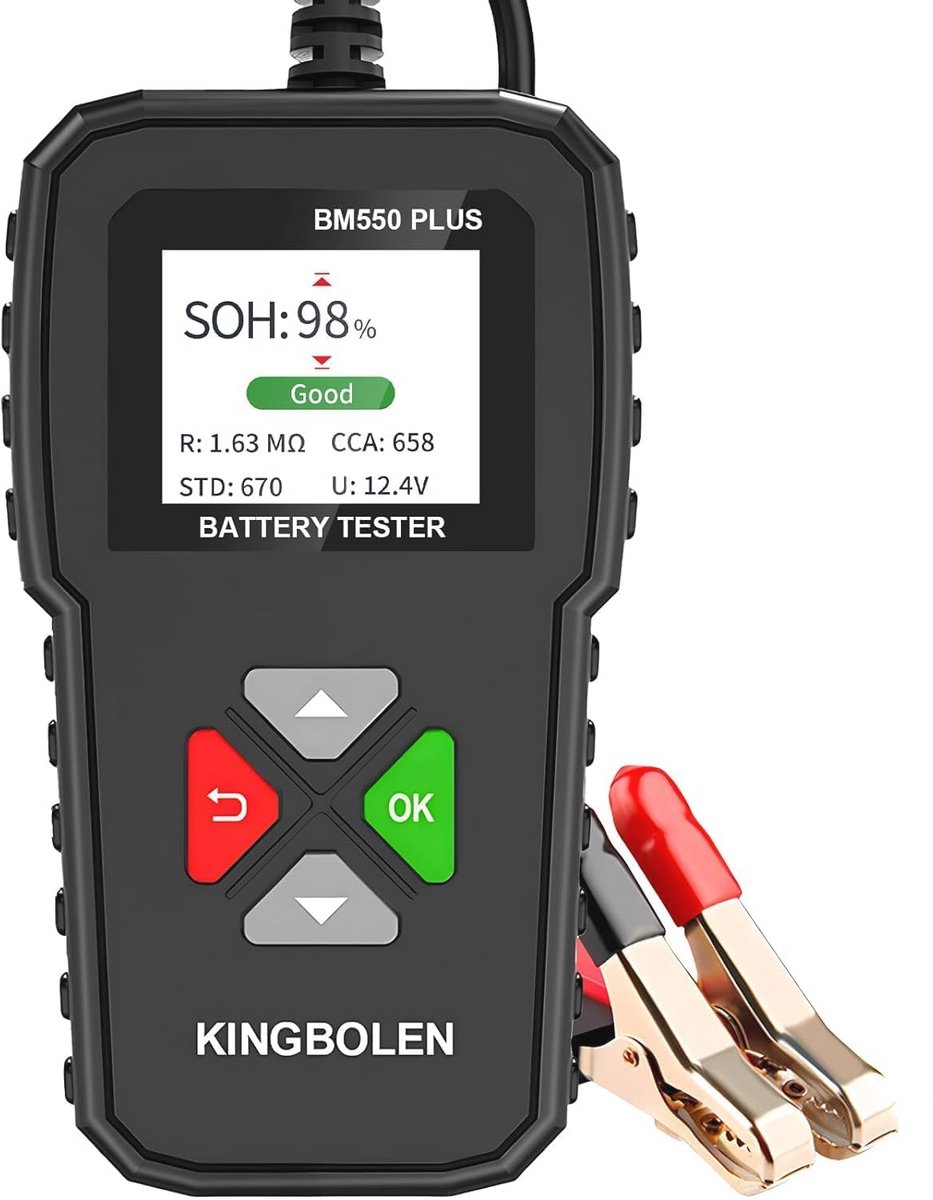Accutester voor auto, ATV, SUV, vrachtwagen, boot en motorfiets - 6V, 12V, 24V, 100-2000 CCA
