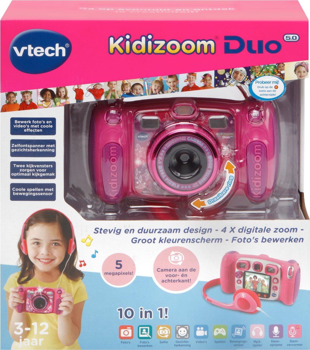 Ontwijken Klokje controller VTech KidiZoom Duo 5.0 Megapixel Roze - Kindercamera | bol.com