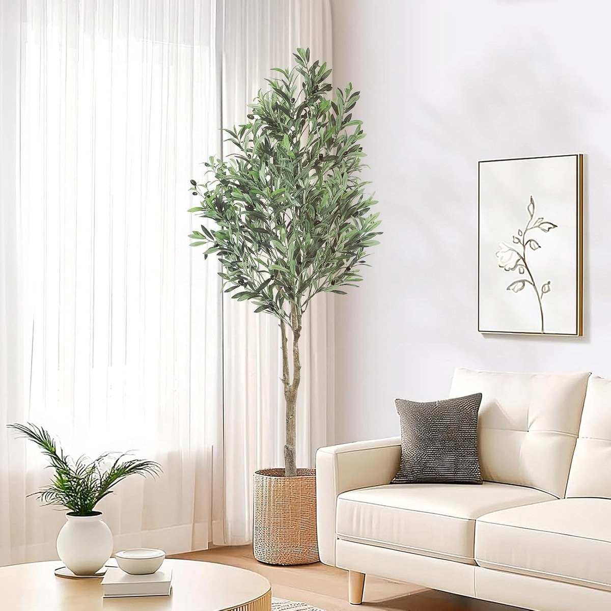 180cm Grote Kunstmatige Olijfboom in Pot - Decoratieve Olijfboom voor Thuis, Woonkamer, Slaapkamer, Kantoor en Tuin