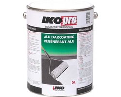 IKO Pro Régénérant Aluminium – 5 Liter – Bitumineuze Dakcoating – Reflecterende Aluminiumlaag – UV-bestendig – Voor Onderhoud van Platte Daken