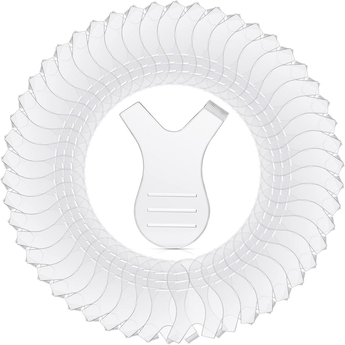 Trankielo - Transparante Siliconen Wimperborstelkam 50 Stuks - Wimpers Lift Separator voor Permanent Staven - Wimperverlenging Gereedschap