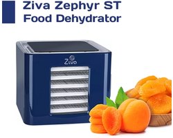 Ziva Zephyr ST voedseldroger RVS | droogoven | dehydrator | 6 roestvast stalen drooglades - perfect voor het drogen van fruit, vlees, kruiden, groente, en meer!