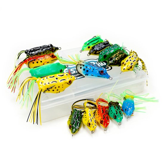 Set de 15 grenouilles FishXpro - Coffret de pêche inclus