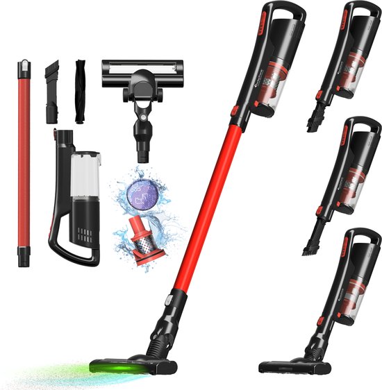 TurboTronic LV8 Steelstofzuiger met kruimeldief zonder zak - - TurboTronic - €89,95