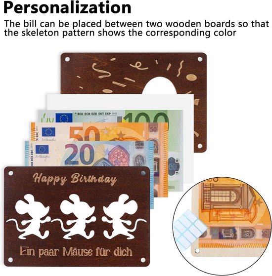 BOFUNX Wensvuller geldgeschenk inclusief kleine wenskaart, geschenkdoos, kunststof, reageerbuisje, jutezakje voor Kerstmis, verjaardag, bruiloft, jeugdwijding, afstuderen
