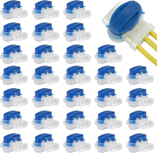 Waterdichte kabelconnectoren 30 stuks, 2-3 draden, 0,5-1,5 mm², 600V, ABS met gelvulling, isolatie, voor robotmaaiers en elektrische toepassingen