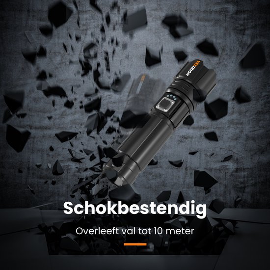 Veltrion Zaklamp LED Oplaadbaar - Gratis Accessoires - Militaire Zaklamp - 6000 Lumen - 26650 Batterij - 5 Standen - Powerbank Functie - Zaklamp op Batterijen - Noodpakket