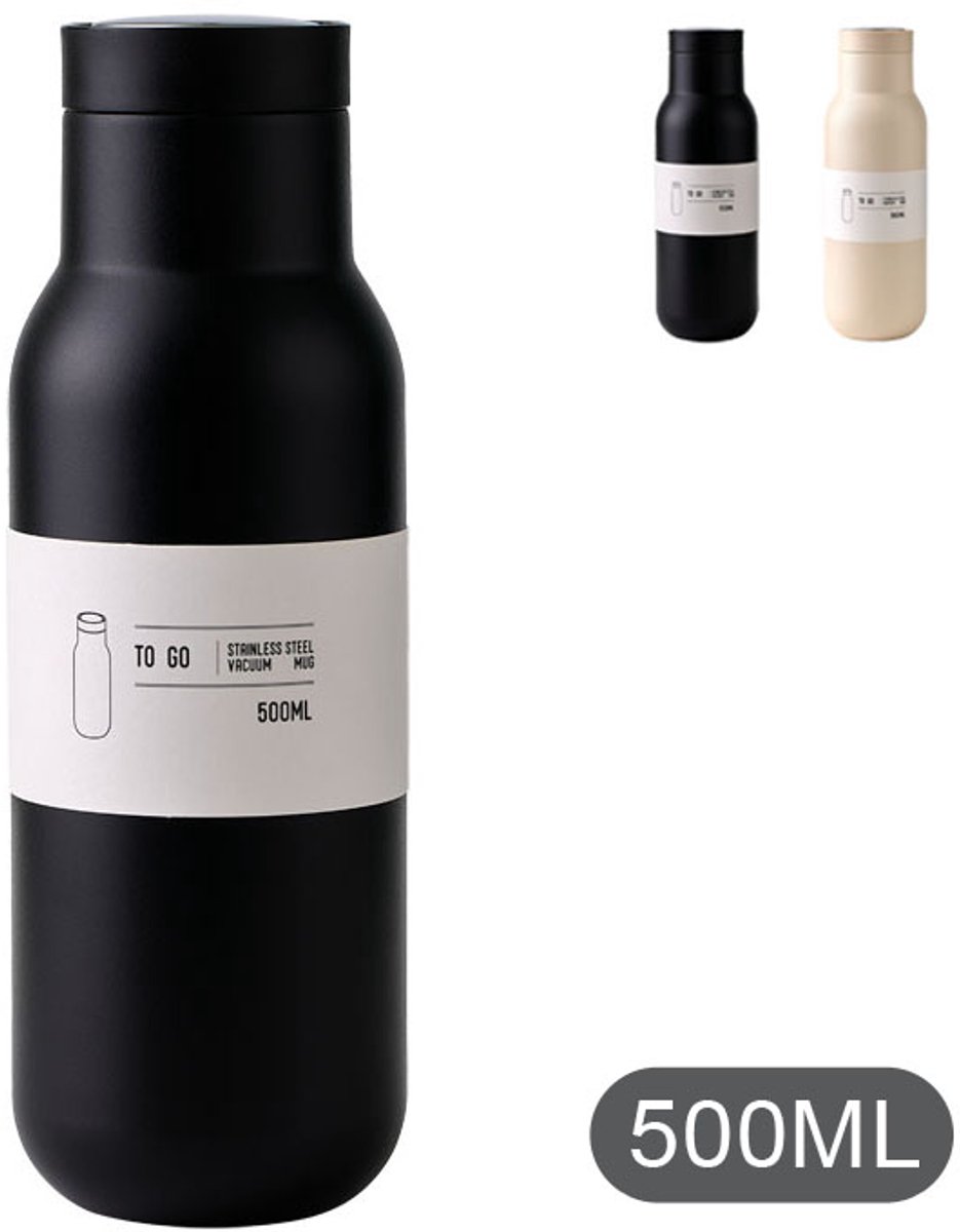 WESHEIR- Drinkfles-Thermosfles- Compact Travel Mug - 500 ML- Zwart-Thee,Koffie Mug-office Mug