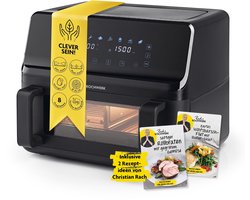 Rachs KOCHWERK Vario-dubbelkamer heteluchtfriteuse 9 L | Airfryer met splitsbare kamer, touchscreen & 8 programma’s | Vetarm frituren zonder olie | 2700 W Smart-Cook functie