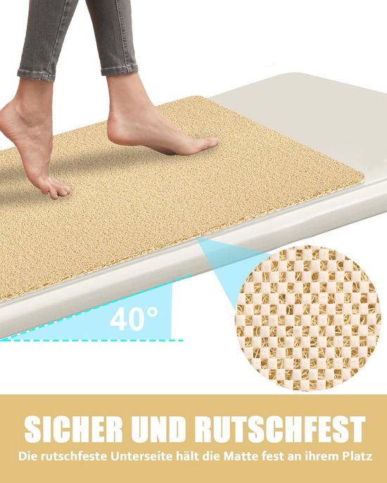 Veiligheidsdouchemat, antislip, 60 x 80 cm, zacht, comfortabel, badmat met afvoergaten, pvc-luffa massage, antislipmat voor de douche voor natte ruimtes, sneldrogend Veiligheidsdouchemat, antislip, 60 x 80 cm, zacht, comfortabel, badmat met afvoergaten, pvc-luffa massage, antislipmat voor de douche voor natte ruimtes, sneldrogend