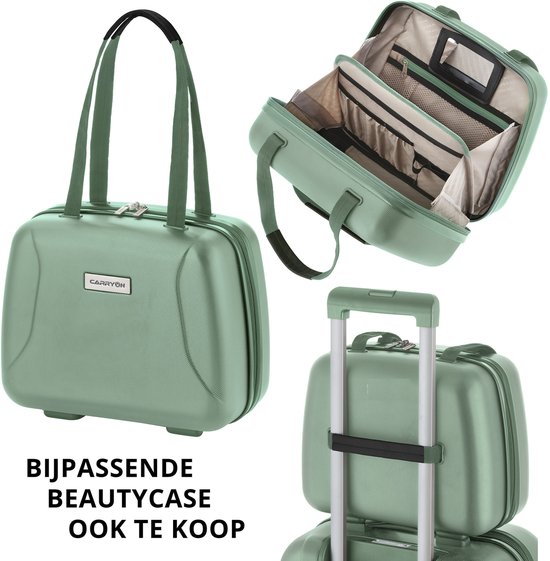 CarryOn Skyhopper Middenmaat Reiskoffer 65Ltr - Koffer 68cm met Expander - Olijf