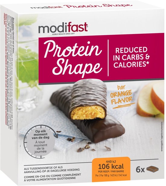 Modifast Protein Shape Reep Pure Chocolade & Sinaasappel - 3 x 6 x 31 gr - Voordeelverpakking van Merkloos — afbeelding 2