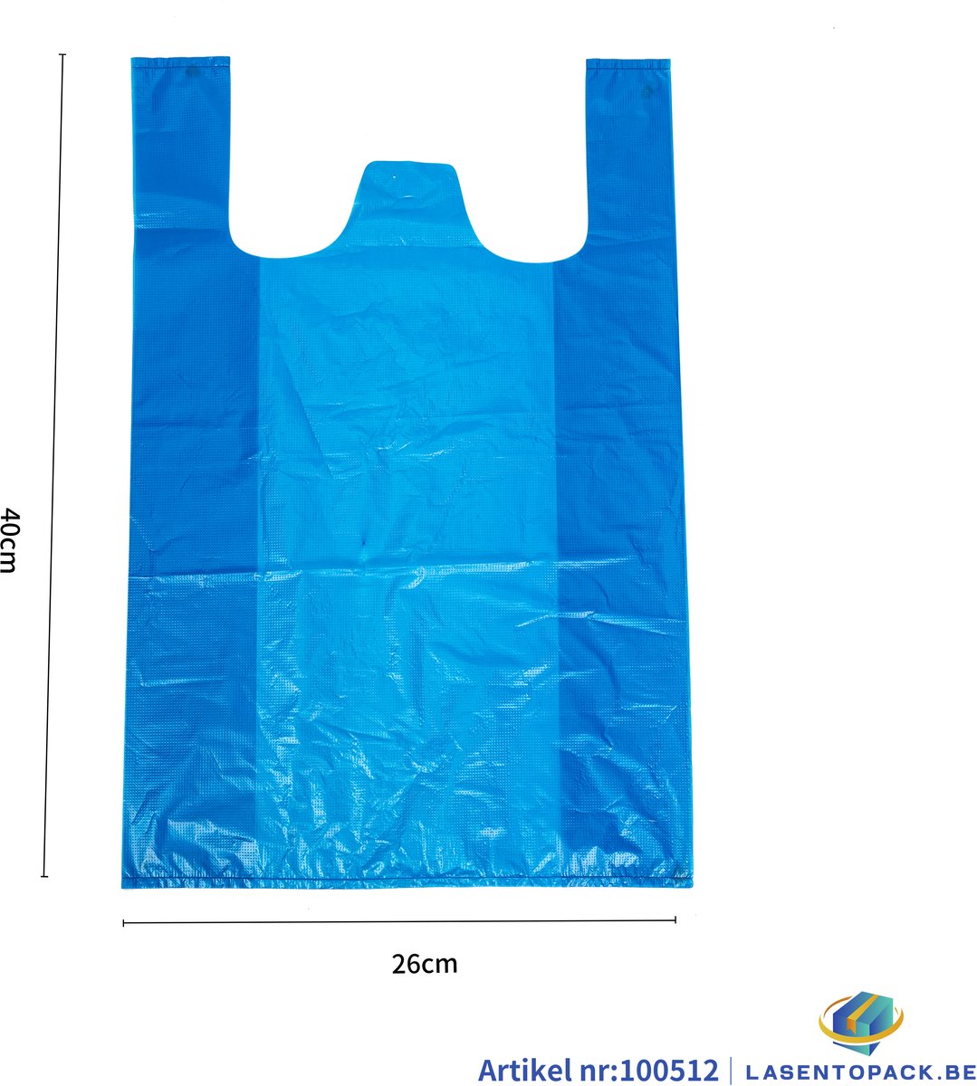 200 stuks Hemddraagtassen Hemdtasjes Draagtassen Winkelzakken 26cm x 40cm Kleur Blauw Hemd tasje