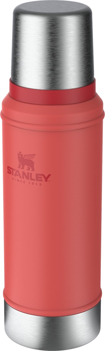 Stanley Classic Legendary Thermosfles 750 ml - Houdt 20 Uur Warm Of Koud - Lekvrij - Vaatwasserbestendig - BPA-Vrij - Voor Koffie, Thee en Meer - Roestvrijstalen Thermoskan - Hot Coral – foto 5