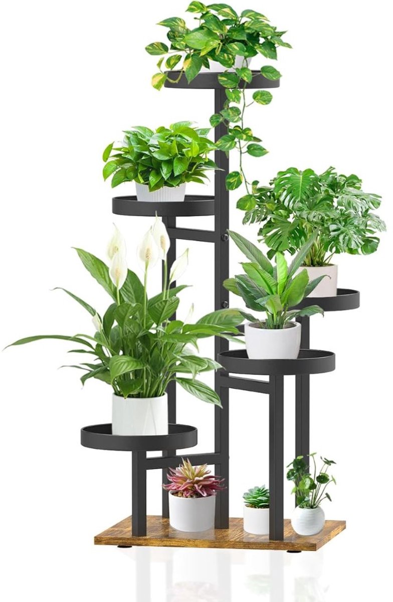 Plantentafel - Plantenrek Buiten - Plantensteun - Plantenstandaard - Zwart