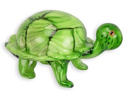 Glazen schildpad beeld – handgemaakt Murano stijl decoratief figuur van glas – kleurrijke glaskunst voor woondecoratie of cadeau