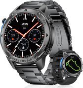 Synyq GPS Pro - GPS Smartwatch Heren - 1,43 inch AMOLED - 2 Bandjes - 5ATM Waterdicht - Belfunctie - 170+ Sportmodi - Stappenteller - Hartslag, Bloeddruk, SpO2 - Smartwatch Heren - Sport Horloge - IOS & Android