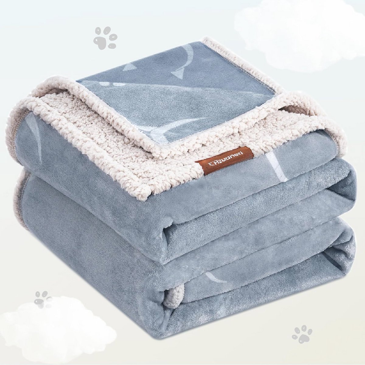 Waterdichte hondendeken en kattendeken - XXL sherpa fleece, dubbelzijdig en machinewasbaar - 200 x 150 cm