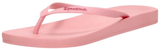 Lichtroze Ipanema teenslipper met subtiel honingraatpatroon op de band.