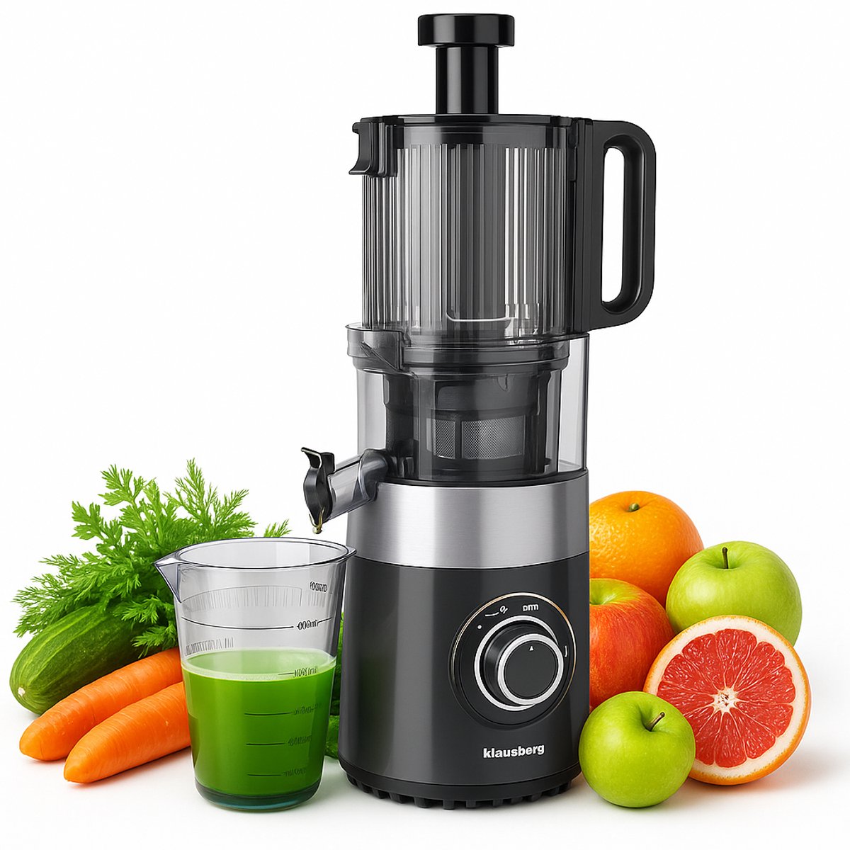 Klausberg KB-7881 Slowjuicer – Groenten- en Fruitpers | Cold Press | Brede XXL 113mm Invoer | RVS Behuizing | Stille Werking thumbnail 5