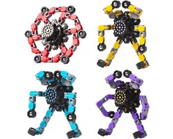 Fidget toys - Transformeerbare Fidget Spinners (4 stuks) voor Kinderen en Volwassenen - Telefoonhouder - Fidget spinner - Stress verlagende Fidget Toy - 4 stuks