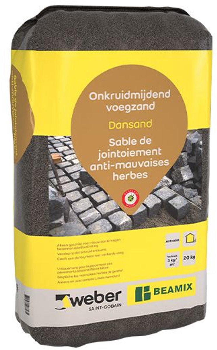 Weber onkruidmijdend voegzand (dansand) antraciet 20kg