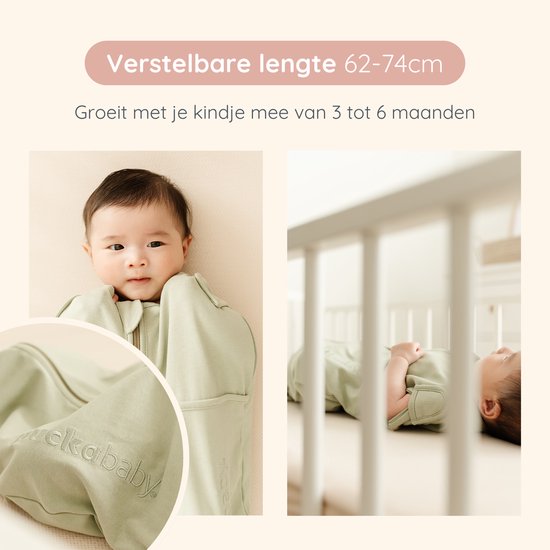 Puckababy Original Mini Inbakerslaapzak (3-6M) - Katoen - Olive — afbeelding 4
