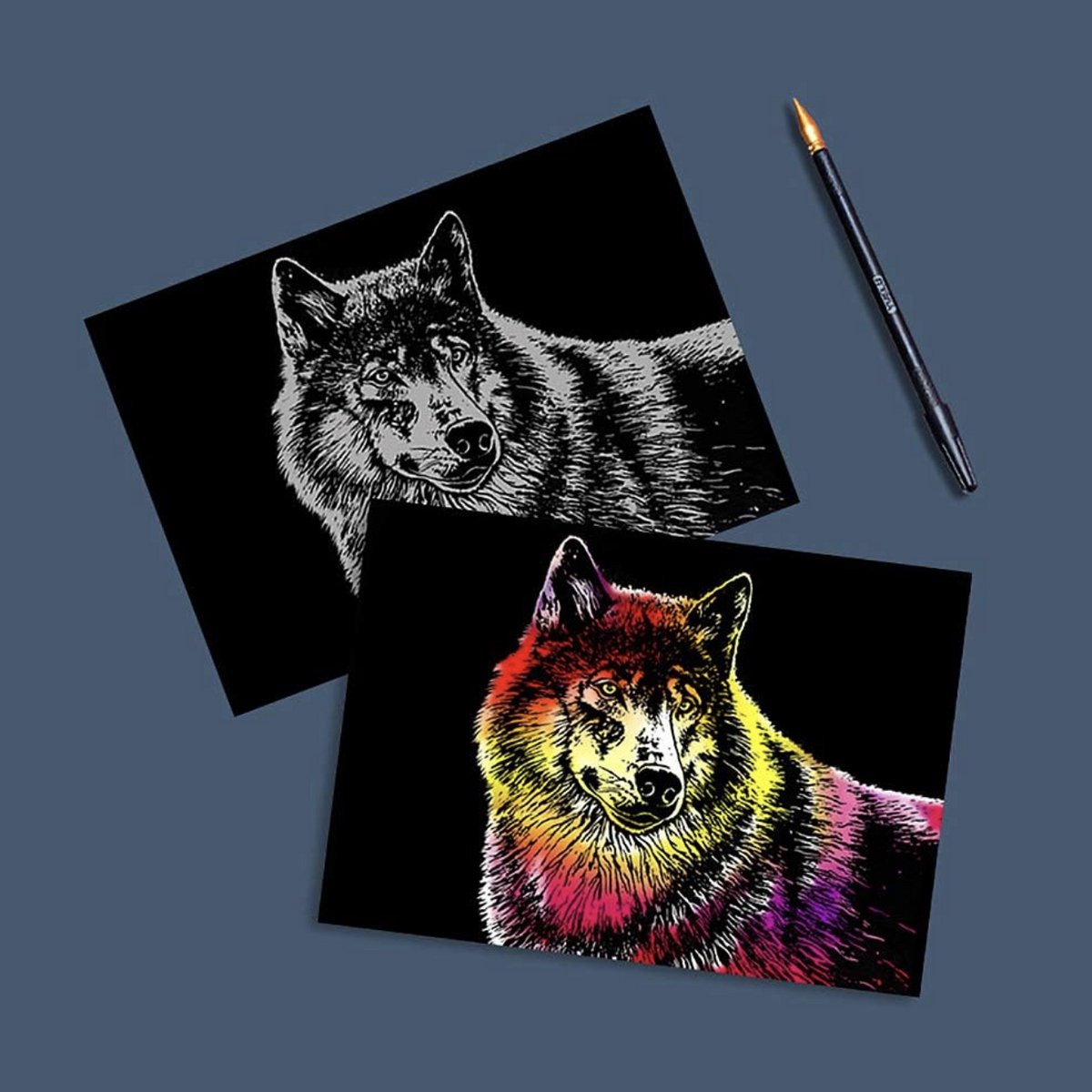 Scratch Art 4x A4 Deluxe Set incl. Tools | Meerdere Varianten | Kinderen & Volwassenen | Magic Kras Tekeningen Kraskaarten Krasfolie Kraskaart | Knutselen Tekenen | Painting Schilderen op Nummer Diamond Painting | Knutselpakket Tekenpakket Handwerken — afbeelding 4