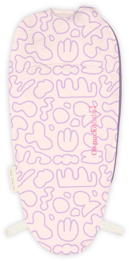 Puckababy Piep Inbakerslaapzakje baby (0-3m) - Grafitti Clouds - Katoen TOG 0.5 - Zomerslaapzak