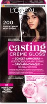 L'Oréal Paris Casting Crème Gloss Zeer Donkerbruin 200 - Semi-permanente Haarkleuring Zonder Ammoniak