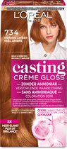 L'Oréal Paris Casting Crème Gloss Midden Goud Koperblond 734 - Semi-permanente Haarkleuring Zonder Ammoniak