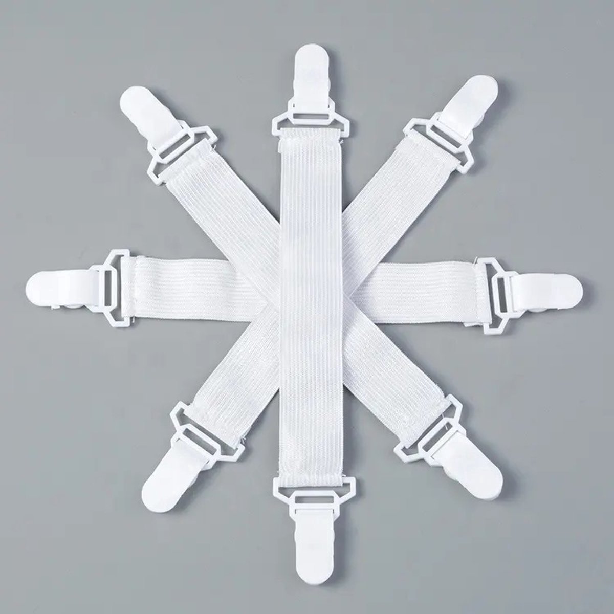 New Age Devi - 4-delige set lakenklemmen en -spanners glad hoeslaken, dekbed of laken - De ultieme oplossing voor losse lakens en dekbedden!