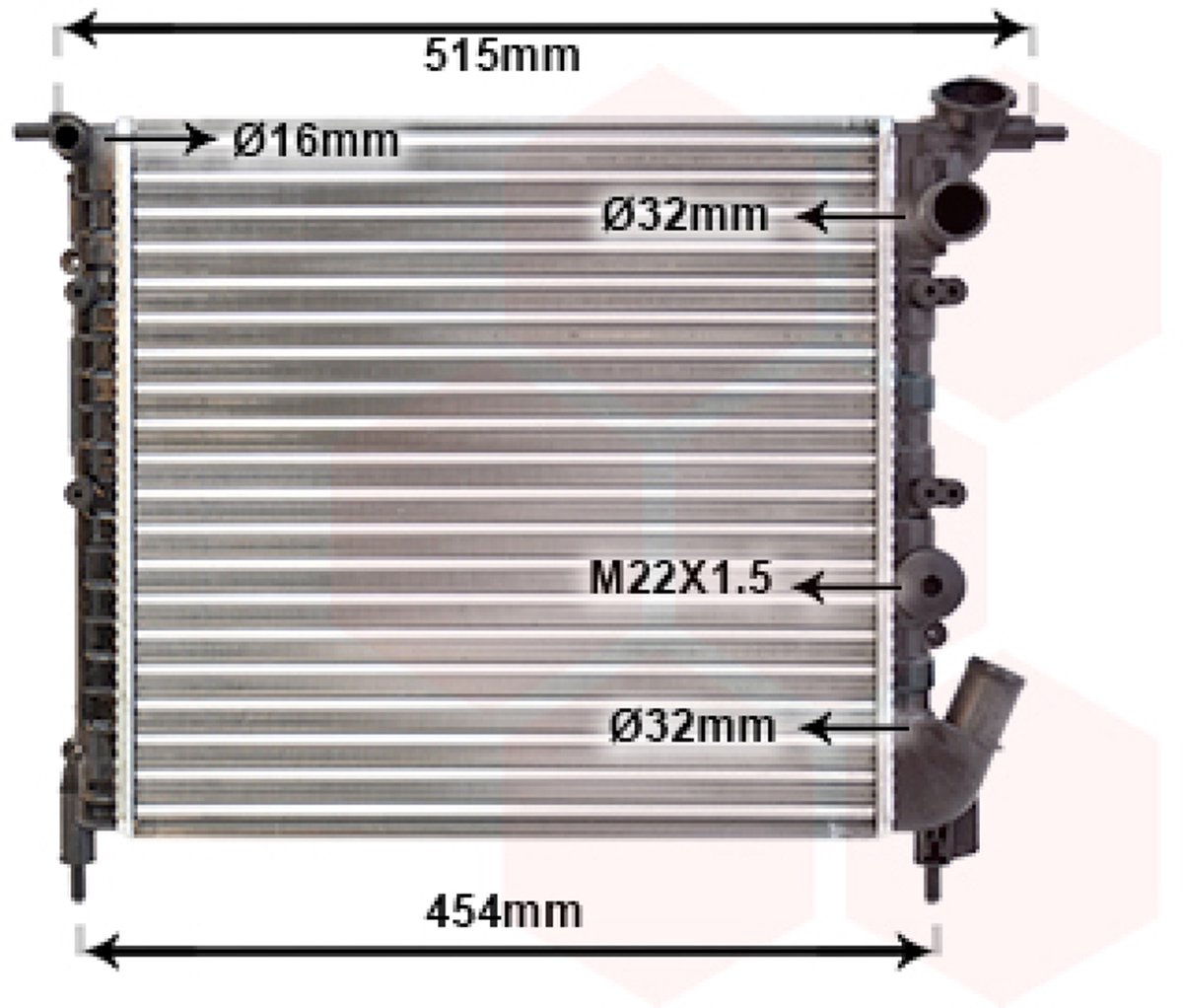 Van Wezel - RADIATOR VOOR RENAULT 19 1989-1992 7700784037