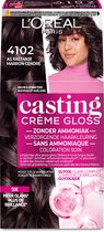 Bol.com L’Oréal Paris Casting Crème Gloss Parelmoer Kastanjebruin 4102 - Semi-permanente Haarkleuring Zonder Ammoniak aanbieding