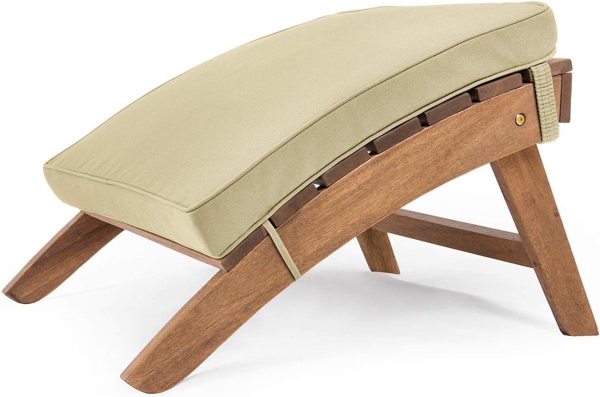 Zachte Ottomaanse Kussen - Voetenbank Pad in Warm Beige | Premium Comfort voor Woonkamer, Fauteuil of Bank | Machinewasbaar en Duurzaam Polyester (50 x 50 cm)