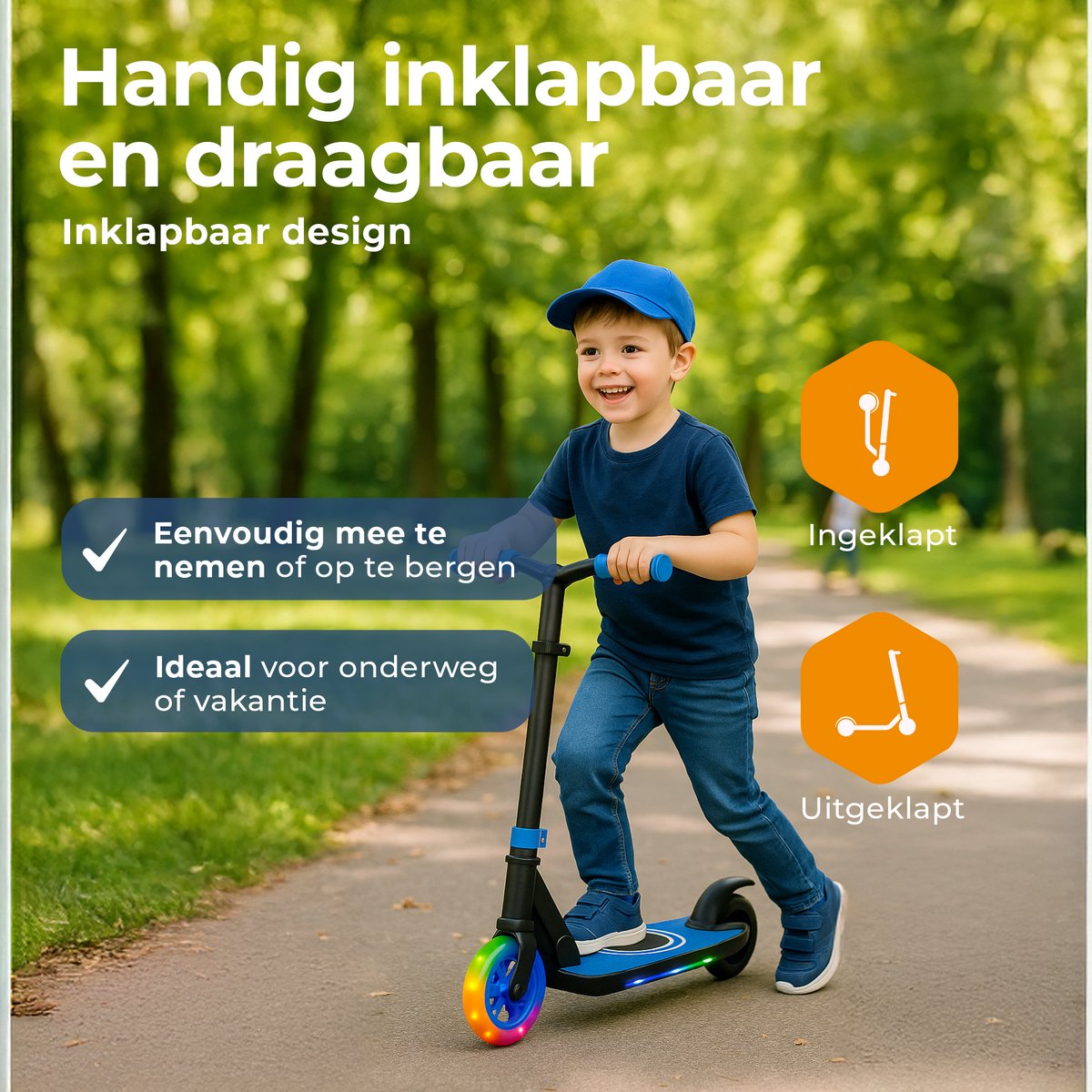 Afbeelding 3 van Denver elektrische step voor kinderen - 10km/u - Kinderstep - LED Verlichting - 6km Bereik - SCK5500BU