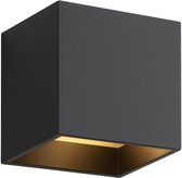 Luminize Wandlamp zwart voor binnen en buiten - buitenlamp - 2700k - NIET OPLAADBAAR - 10×10 cm